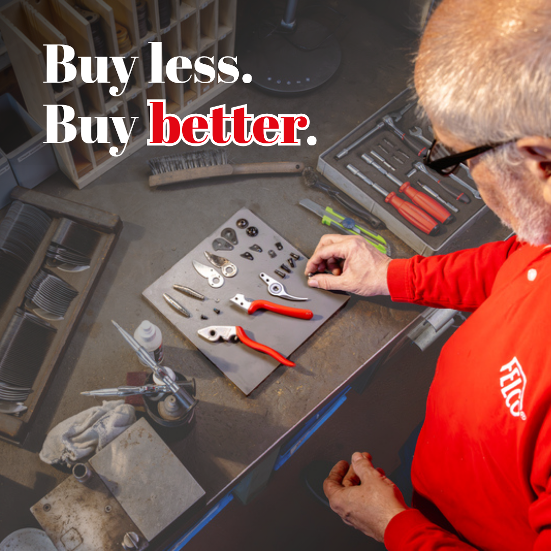 Buy less. Buy better. — FELCO repair workshop